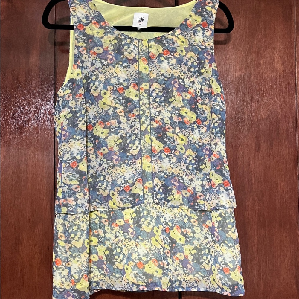 BOGO FREE Cabi Sleeveless Blouse Floral Print Top